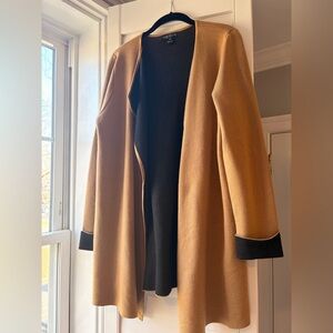 August Silk Quiet Luxury Drape Camel Black Streetwear Cardigan SzM